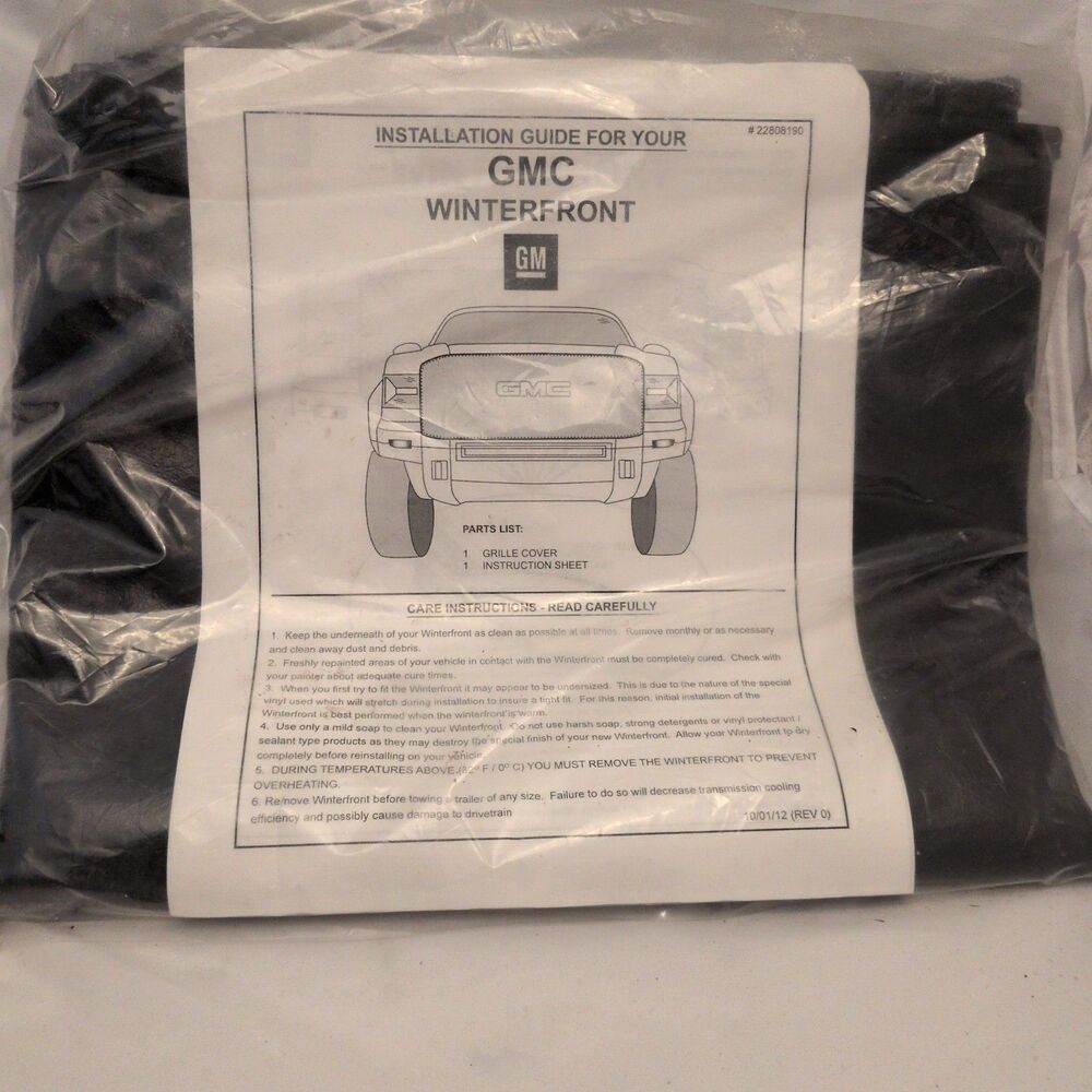 GMC Winterfront Grille Cover #22808190 Black 2014-2019 GMC Sierra 2500 3500 NEW